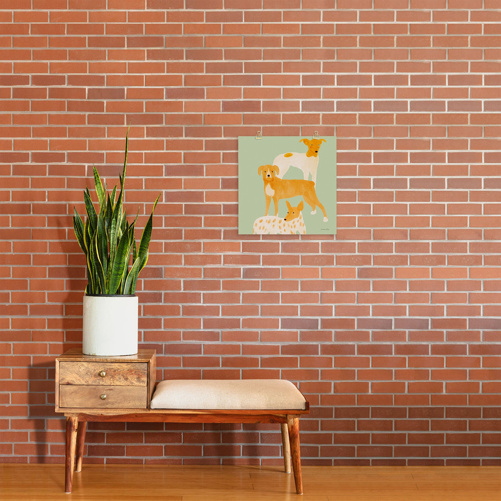 norarikka Three Dogs Lined Up Art Print