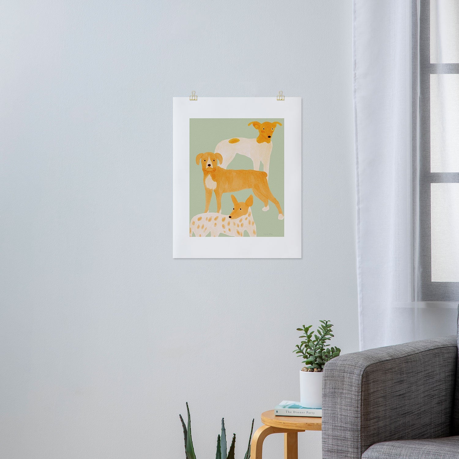 norarikka Three Dogs Lined Up Art Print