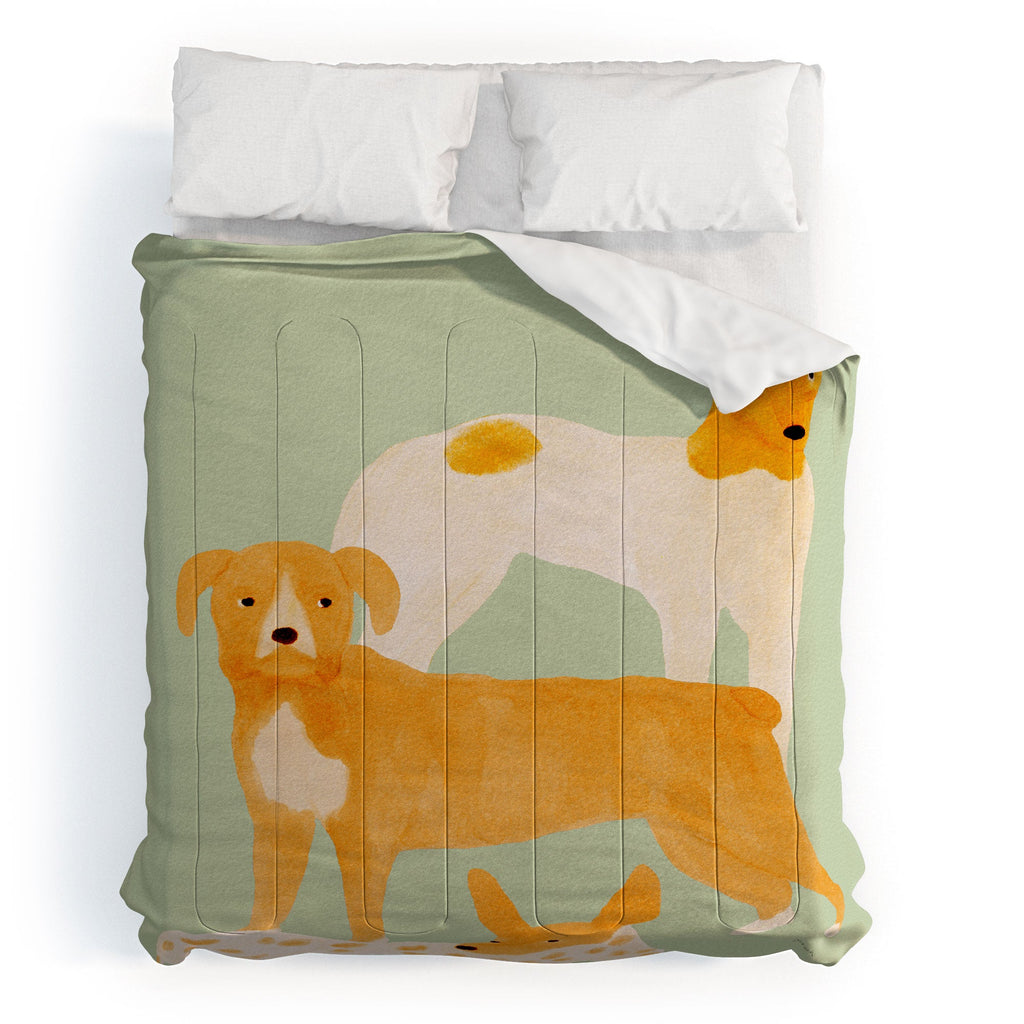 norarikka Three Dogs Lined Up Comforter