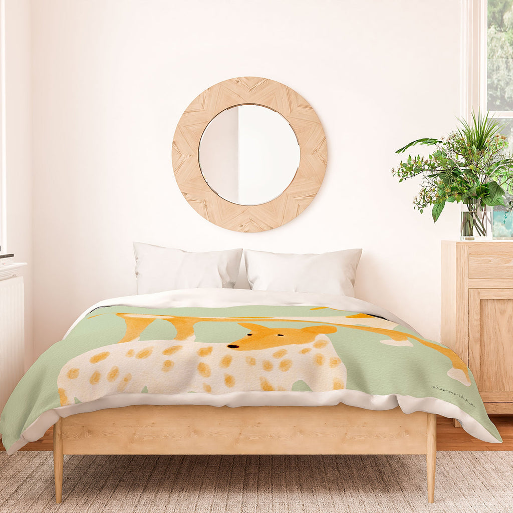 norarikka Three Dogs Lined Up Duvet Cover