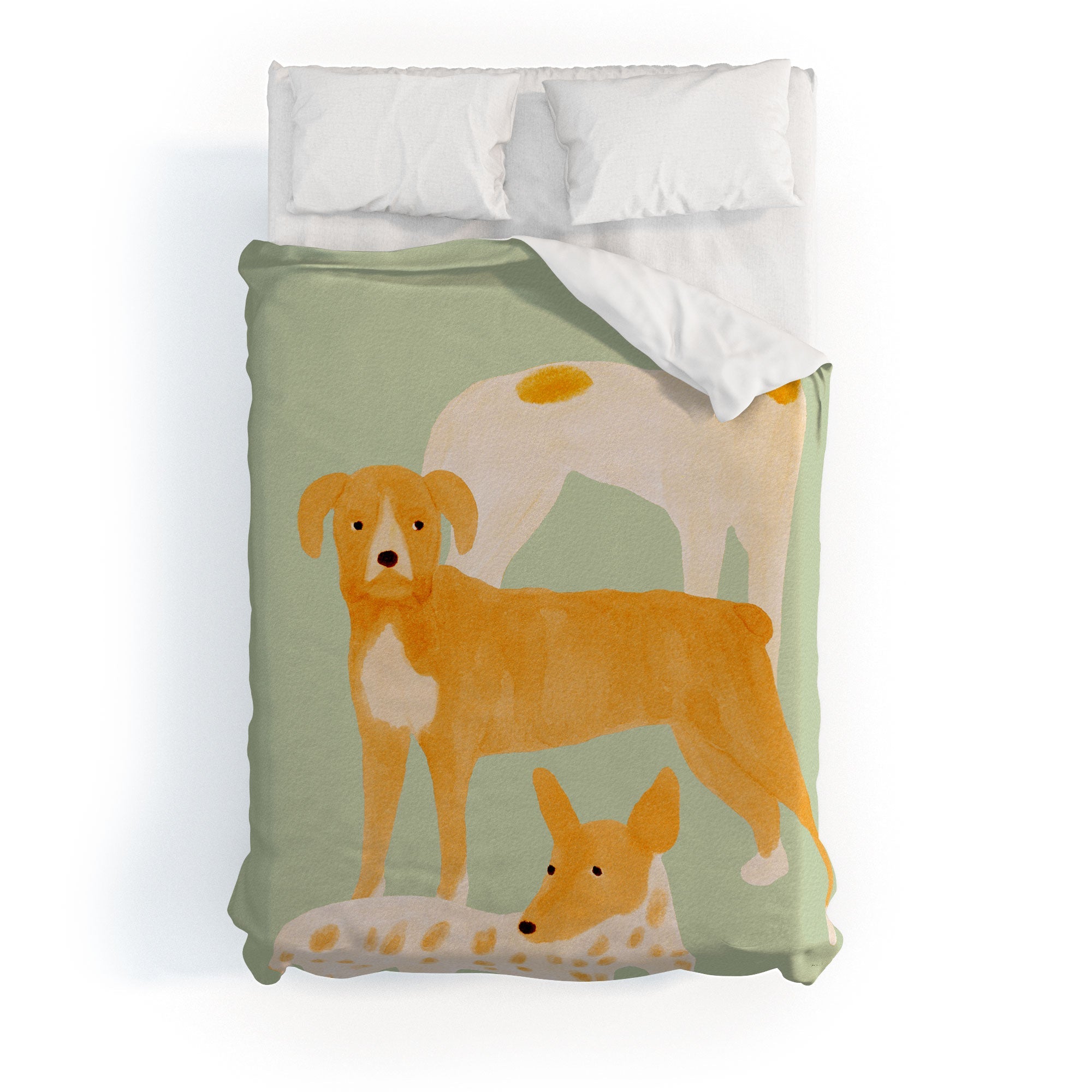 norarikka Three Dogs Lined Up Duvet Cover