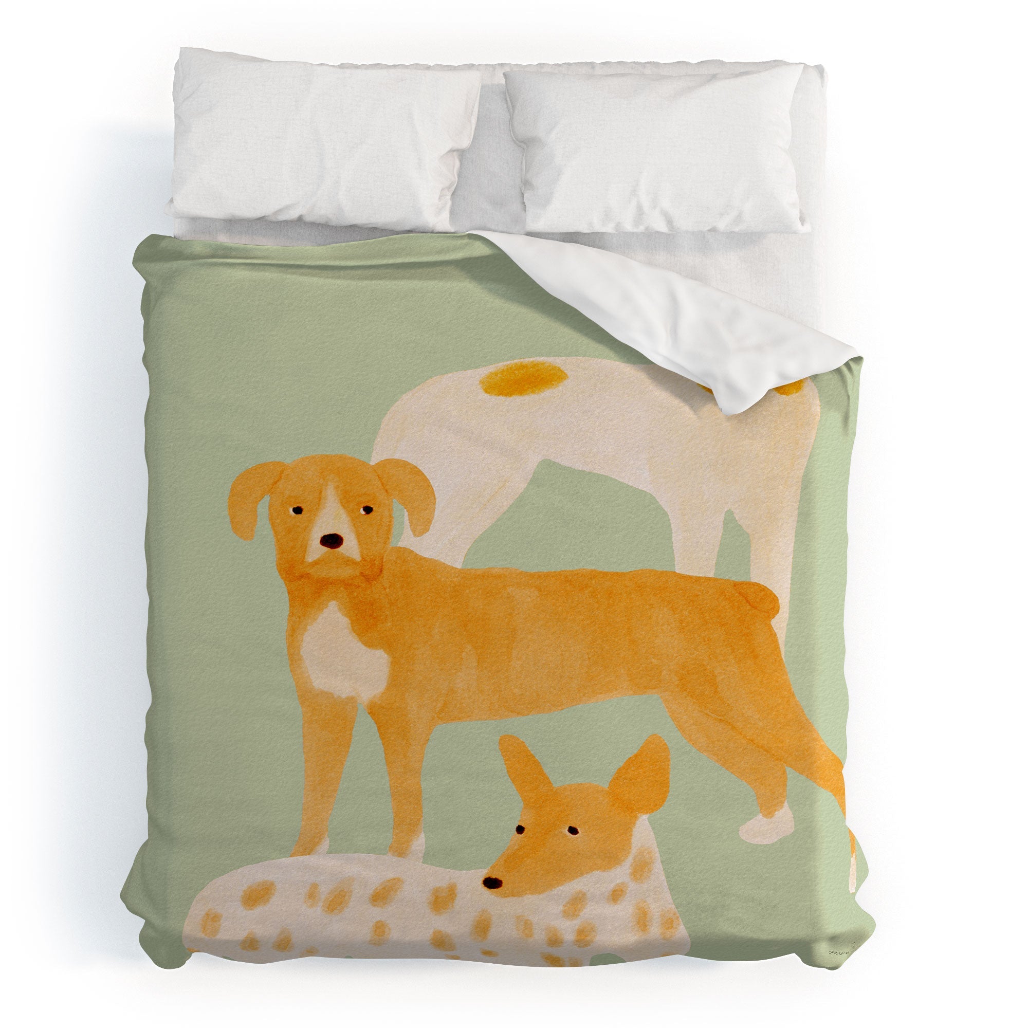 norarikka Three Dogs Lined Up Duvet Cover
