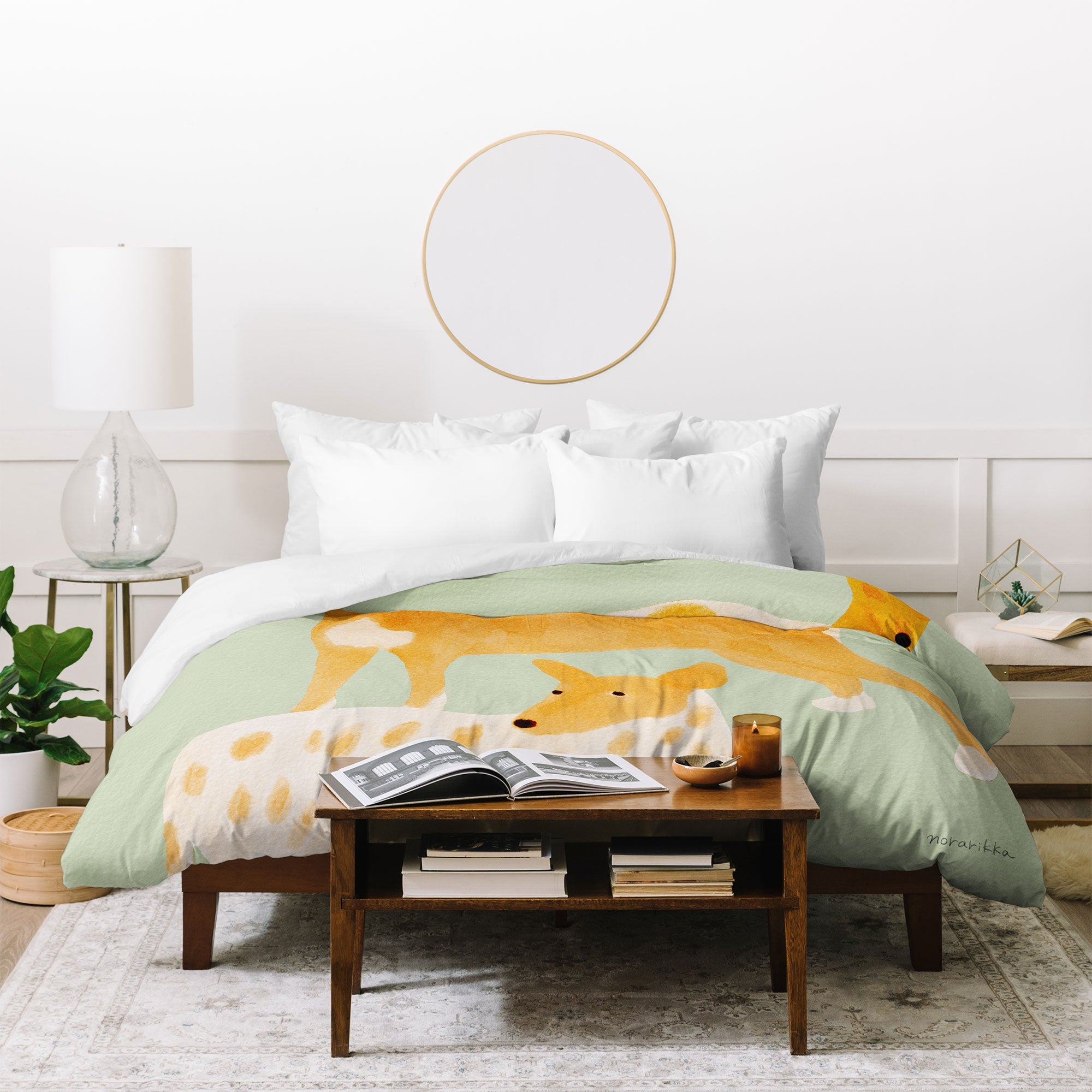 norarikka Three Dogs Lined Up Duvet Cover