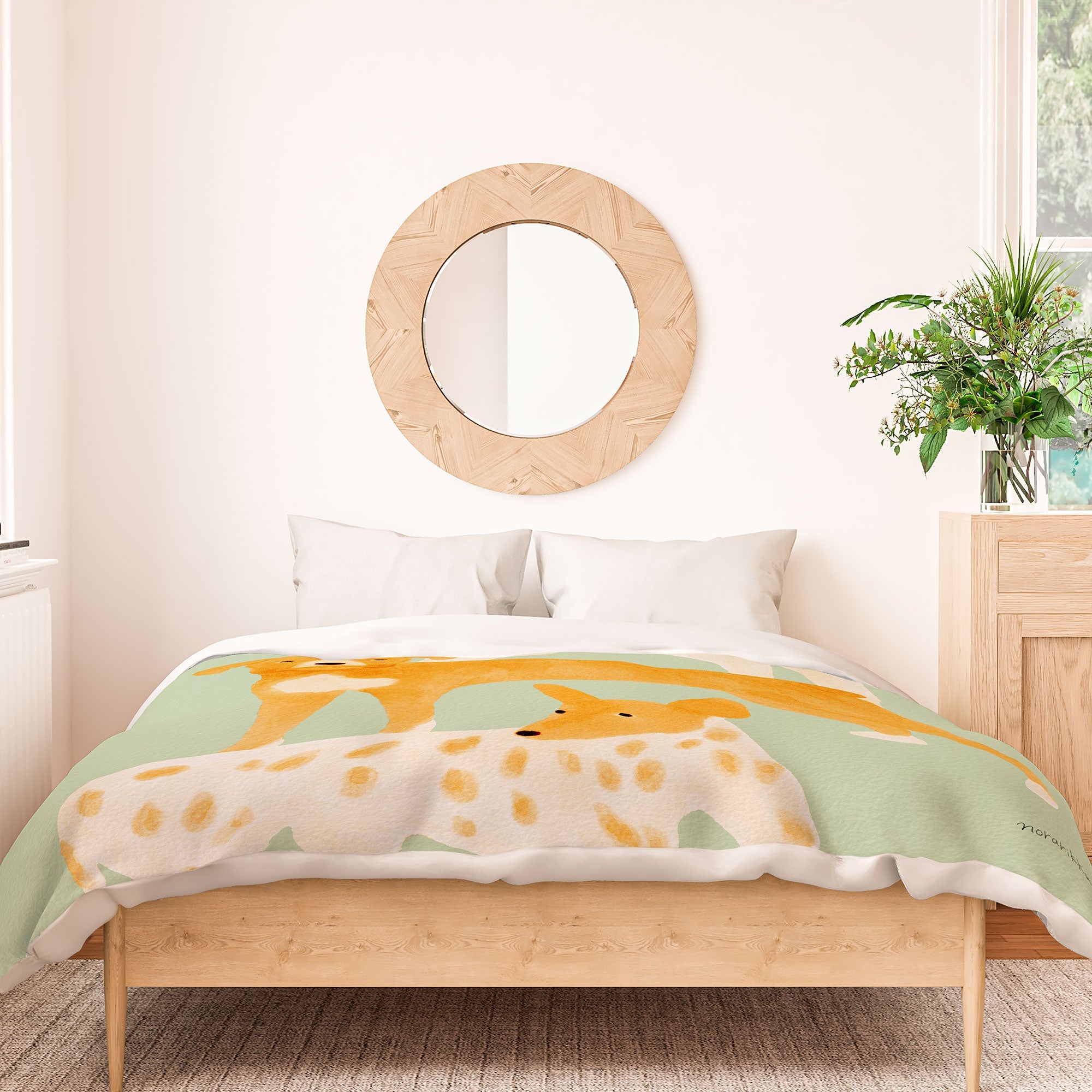 norarikka Three Dogs Lined Up Duvet Cover