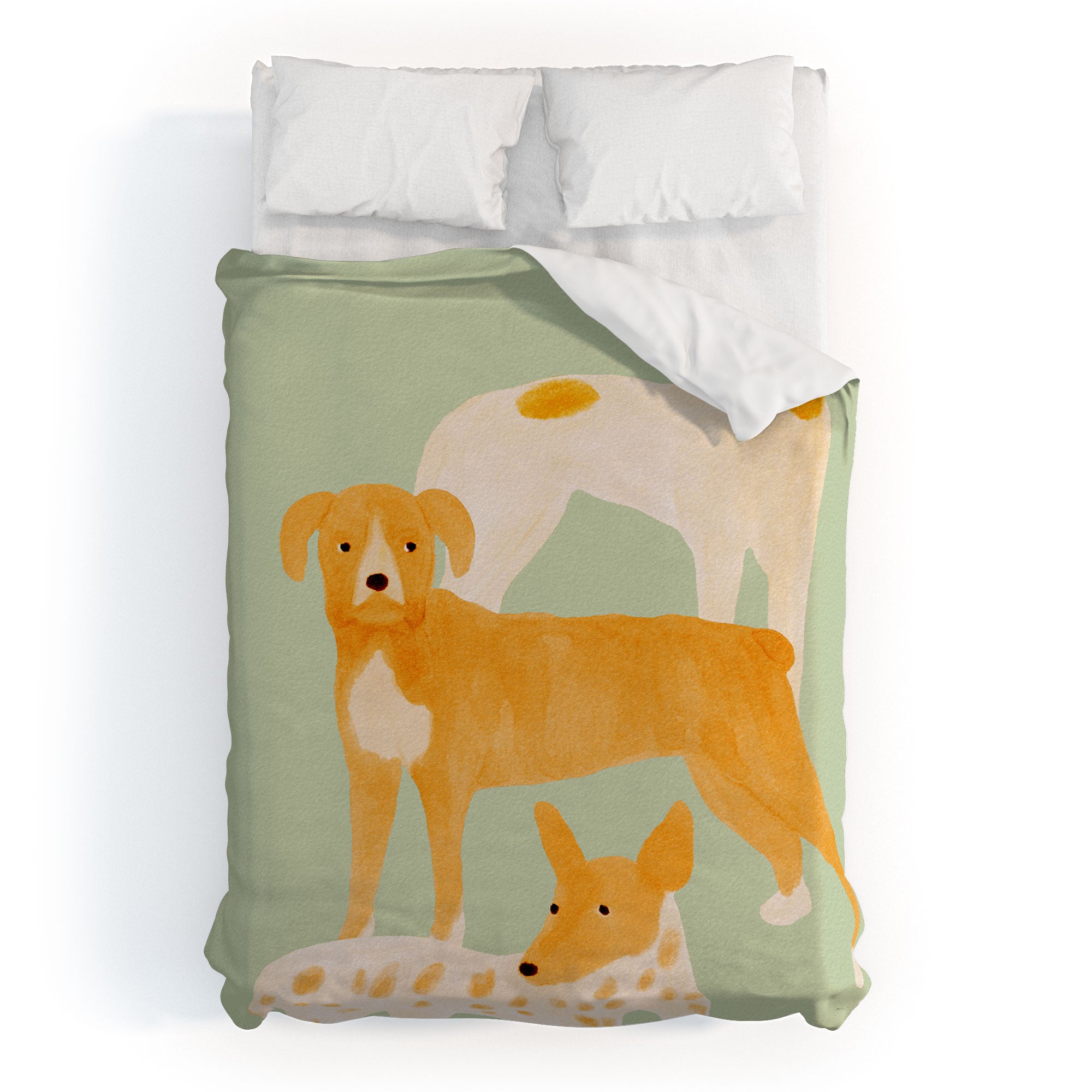 norarikka Three Dogs Lined Up Duvet Cover