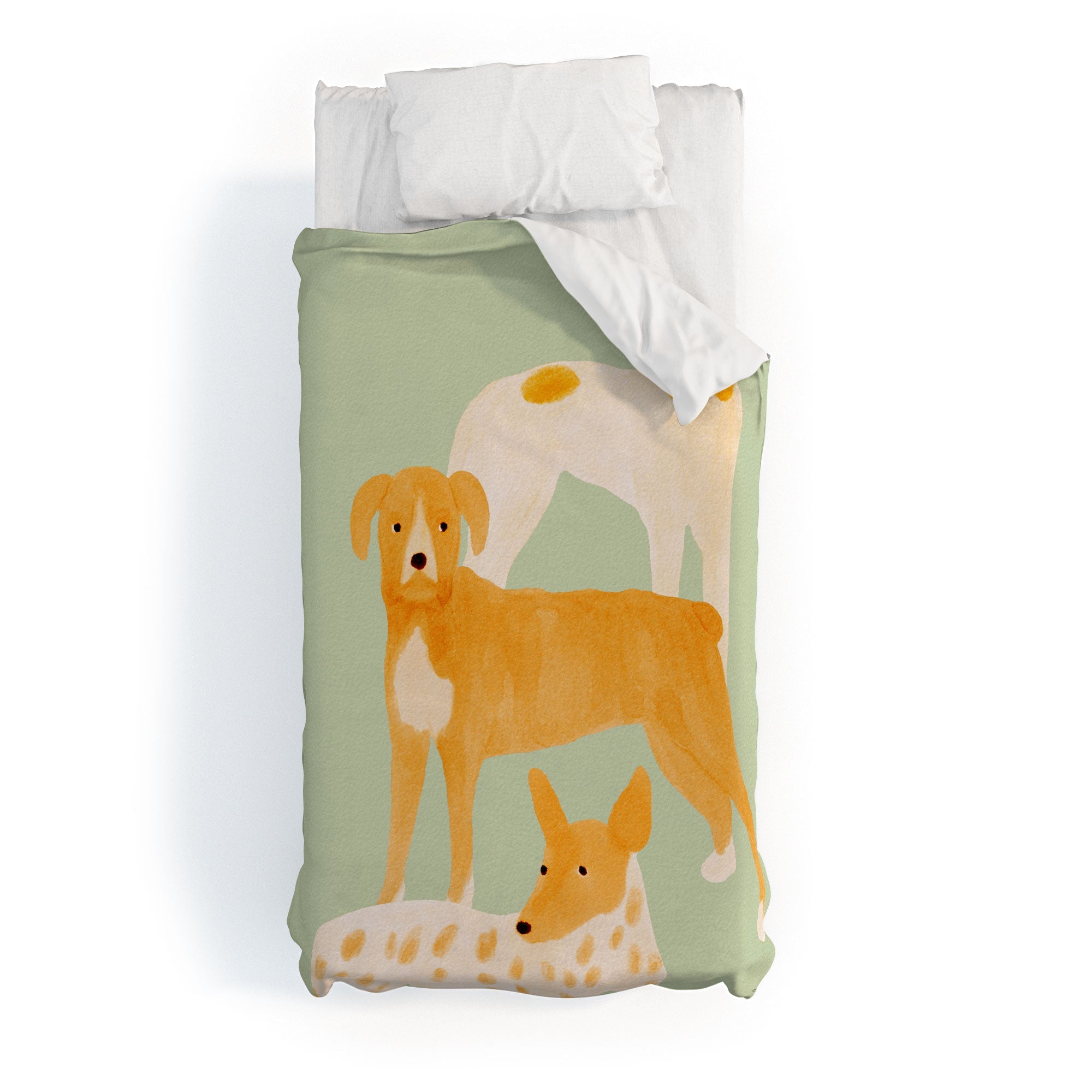norarikka Three Dogs Lined Up Duvet Cover