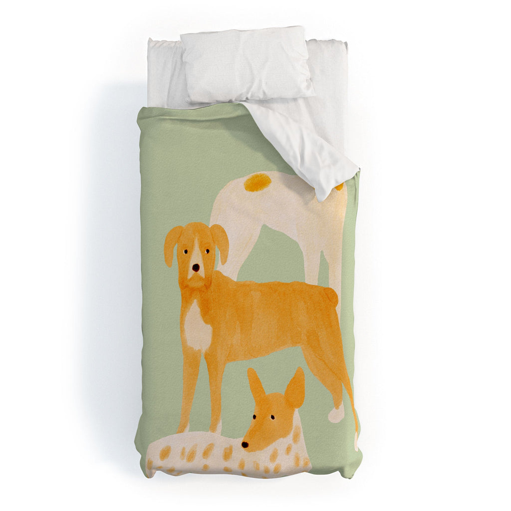 norarikka Three Dogs Lined Up Duvet Cover