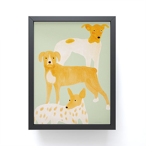 norarikka Three Dogs Lined Up Framed Mini Art Print