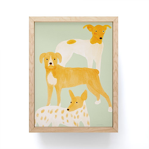 norarikka Three Dogs Lined Up Framed Mini Art Print