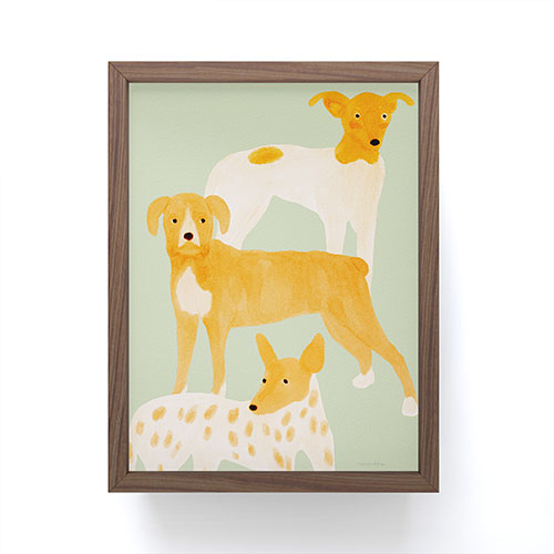norarikka Three Dogs Lined Up Framed Mini Art Print