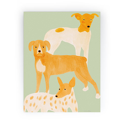 norarikka Three Dogs Lined Up Mini Art Print