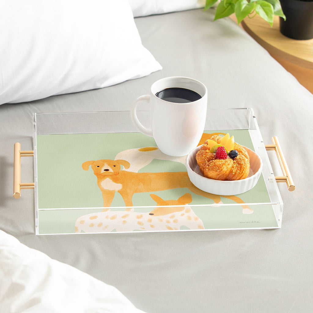 norarikka Three Dogs Lined Up Acrylic Tray