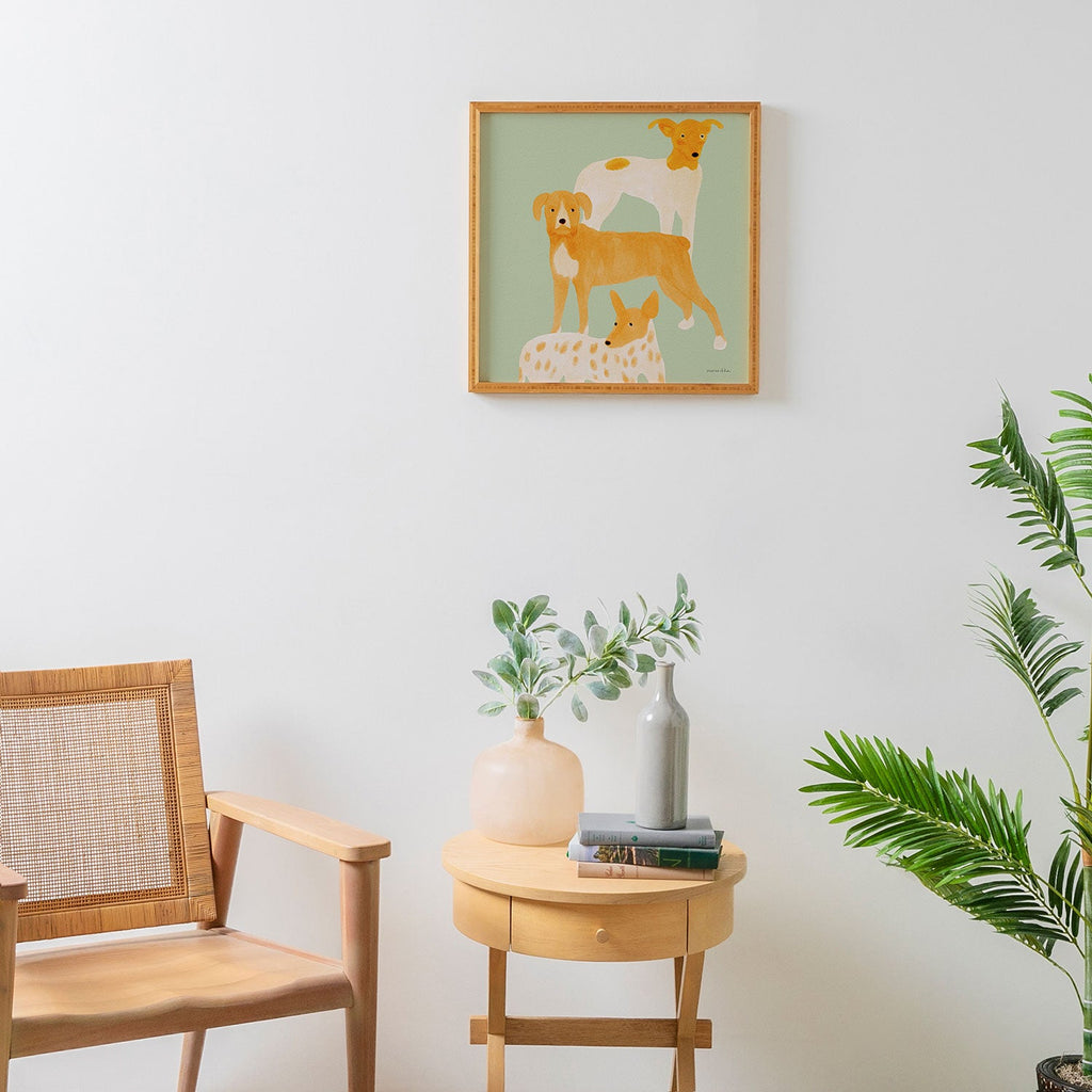 norarikka Three Dogs Lined Up Framed Wall Art