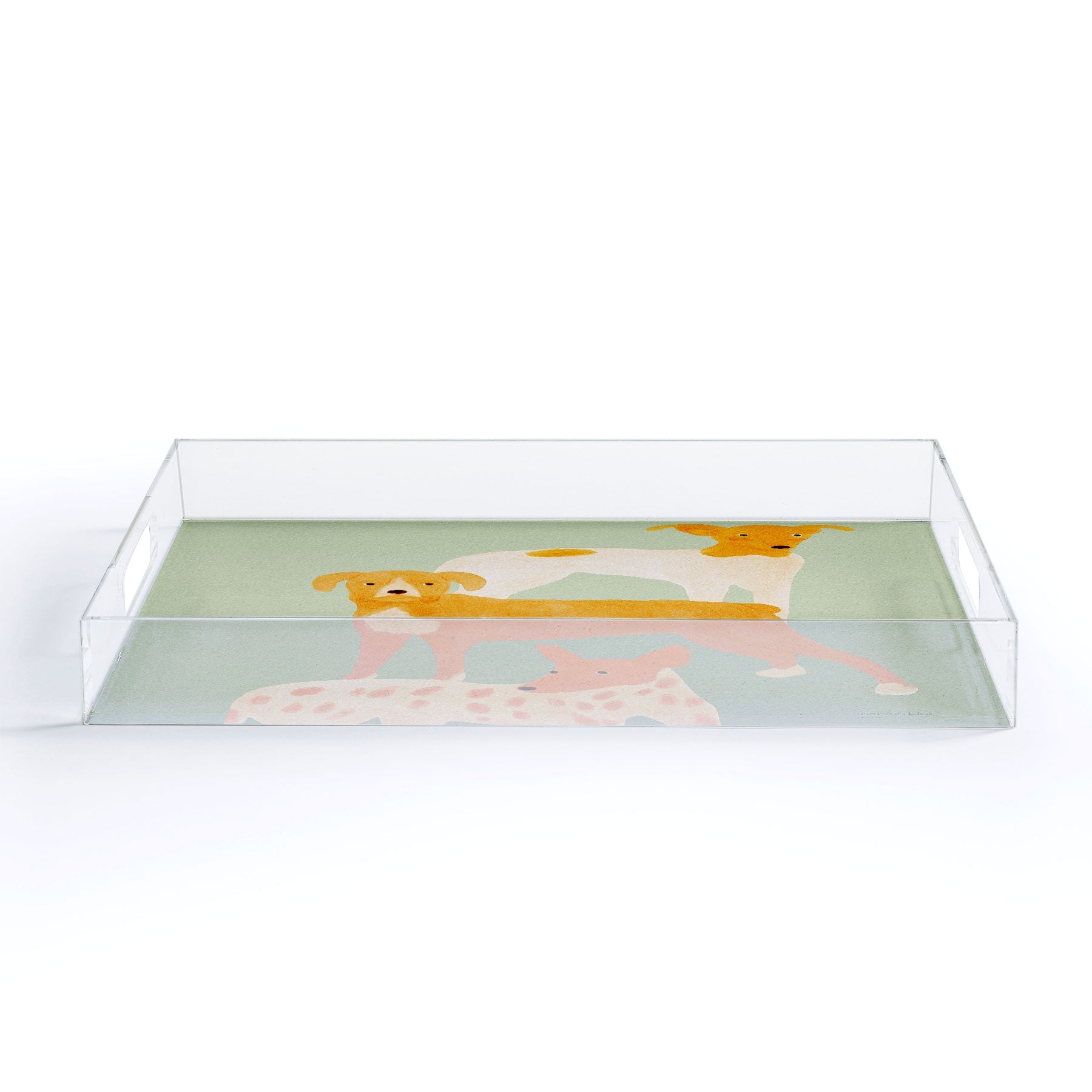norarikka Three Dogs Lined Up Acrylic Tray