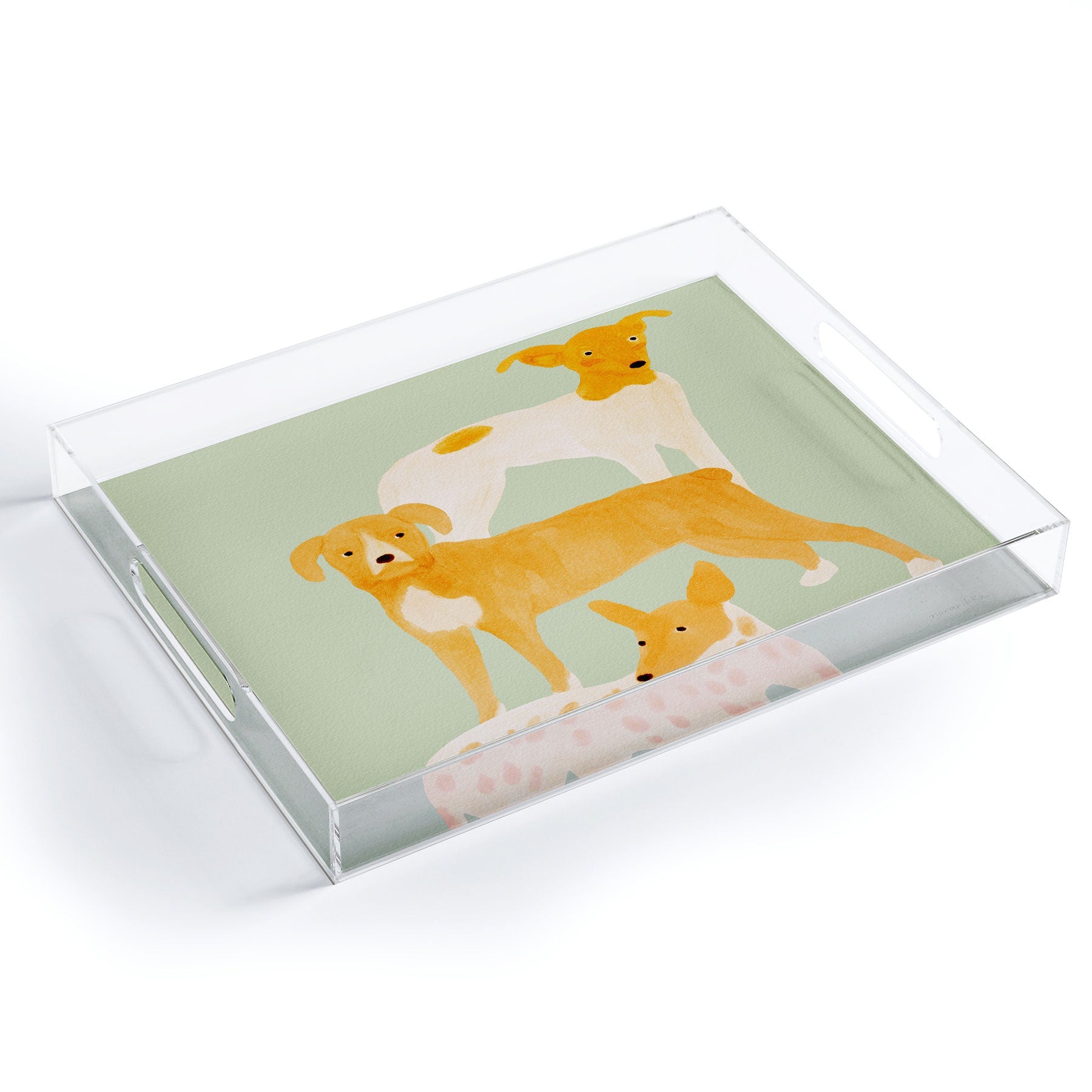 norarikka Three Dogs Lined Up Acrylic Tray