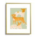 norarikka Three Dogs Lined Up Metal Framed Art Print