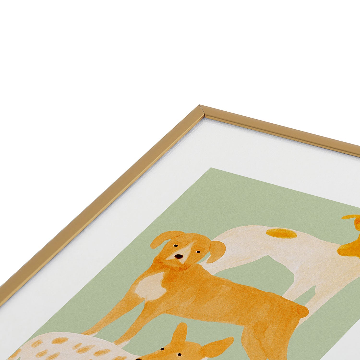 norarikka Three Dogs Lined Up Metal Framed Art Print
