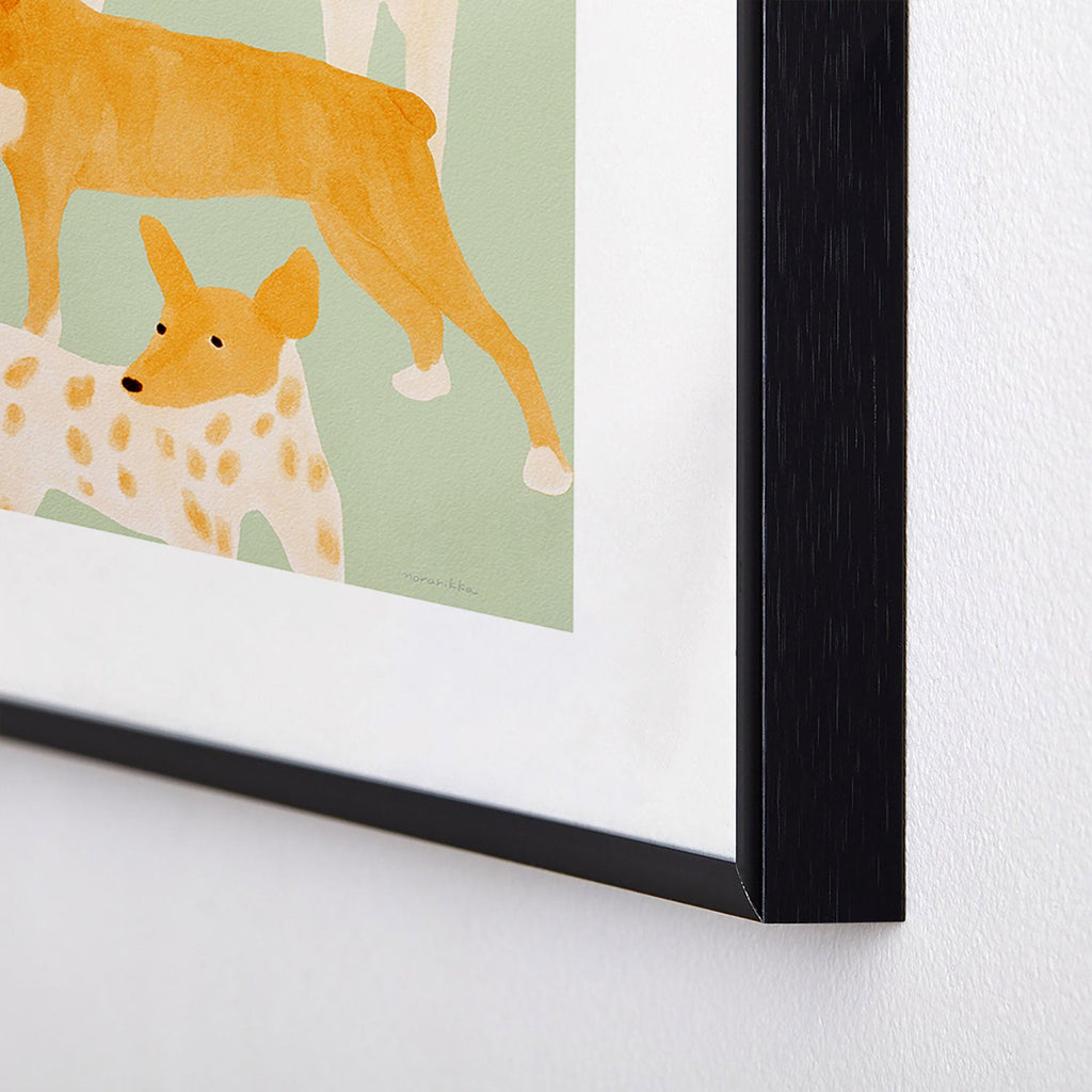 norarikka Three Dogs Lined Up Metal Framed Art Print