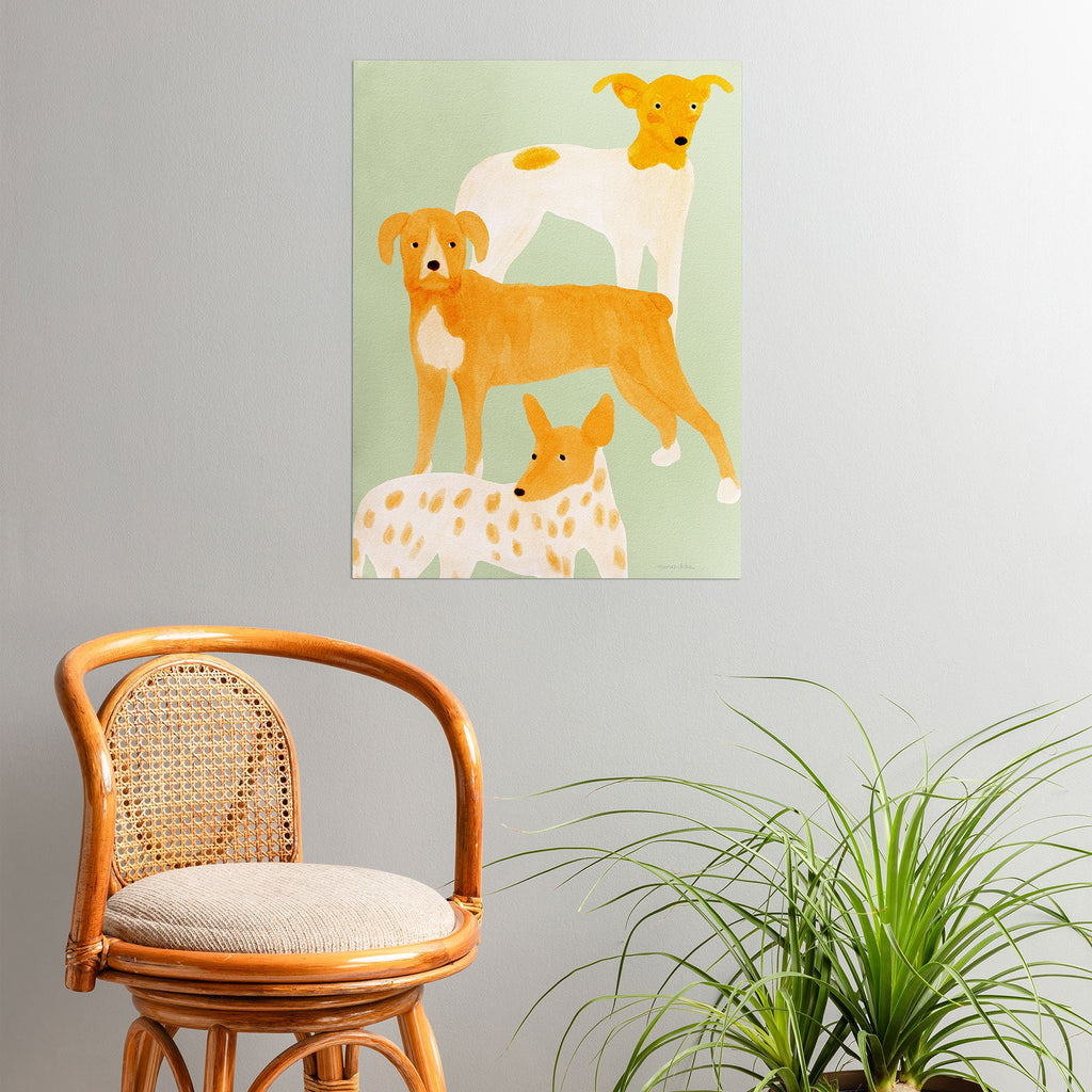 norarikka Three Dogs Lined Up Poster