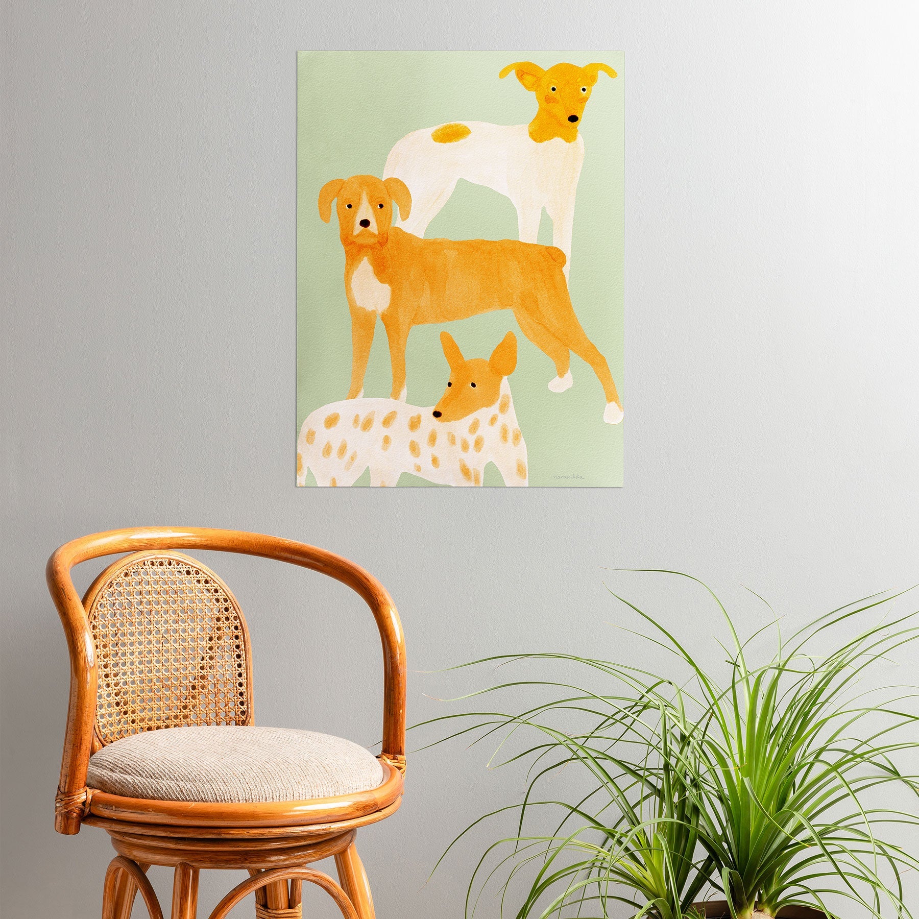 norarikka Three Dogs Lined Up Poster
