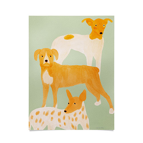 norarikka Three Dogs Lined Up Poster