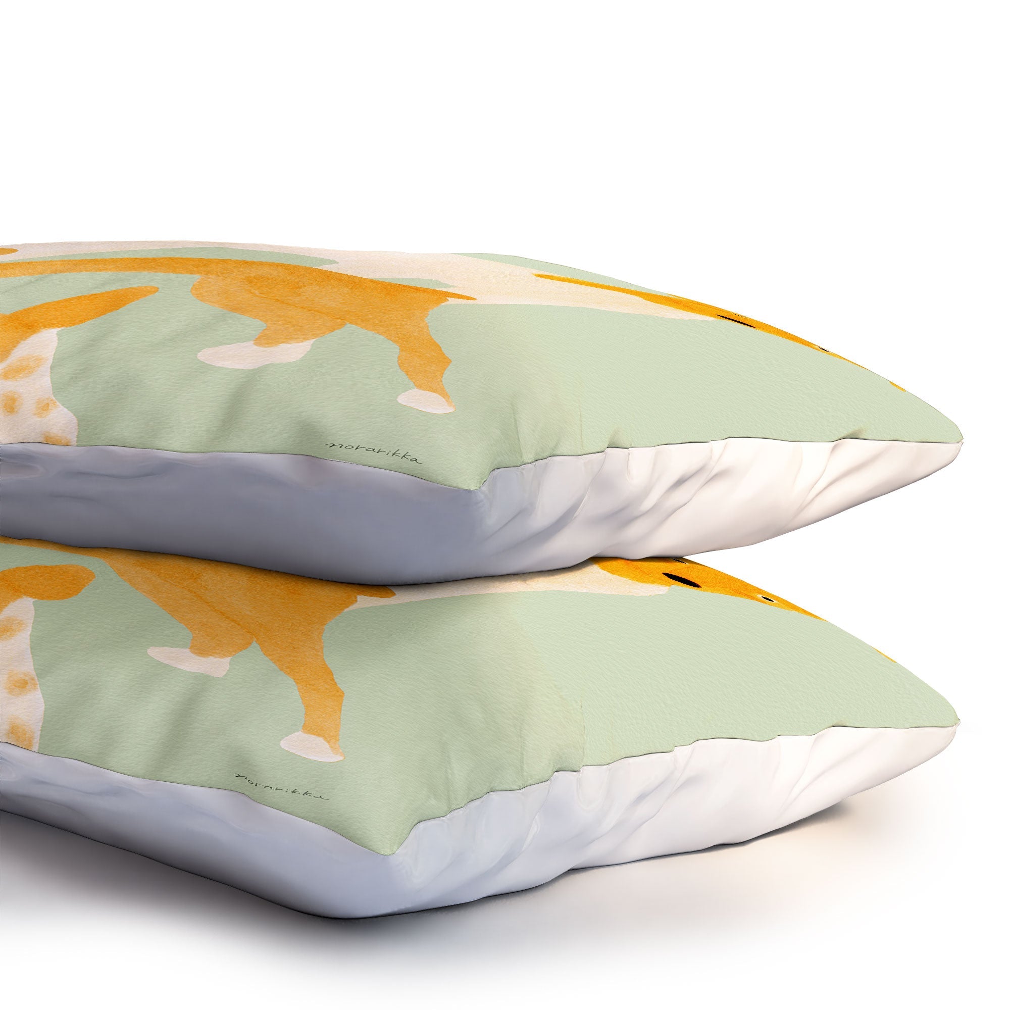 norarikka Three Dogs Lined Up Pillow Shams