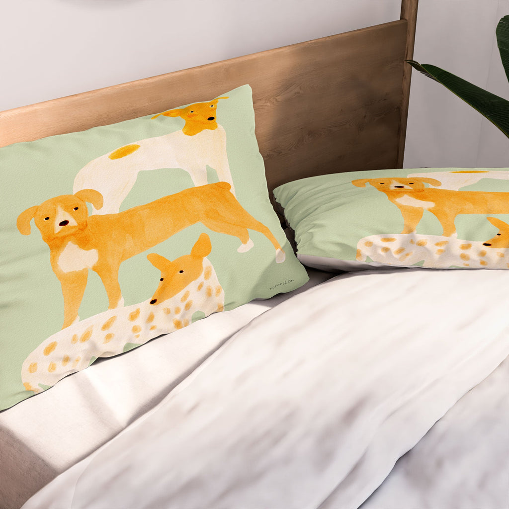 norarikka Three Dogs Lined Up Pillow Shams