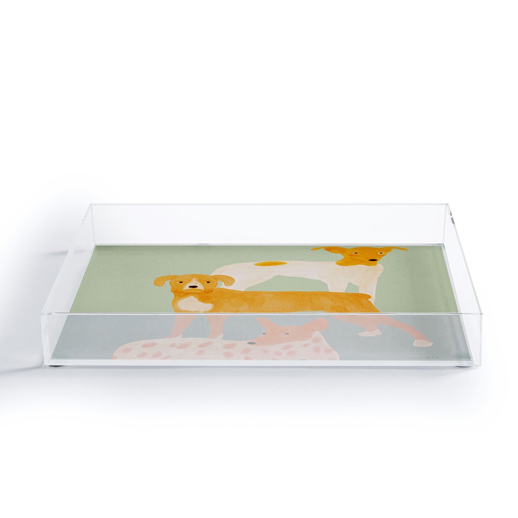 norarikka Three Dogs Lined Up Acrylic Tray