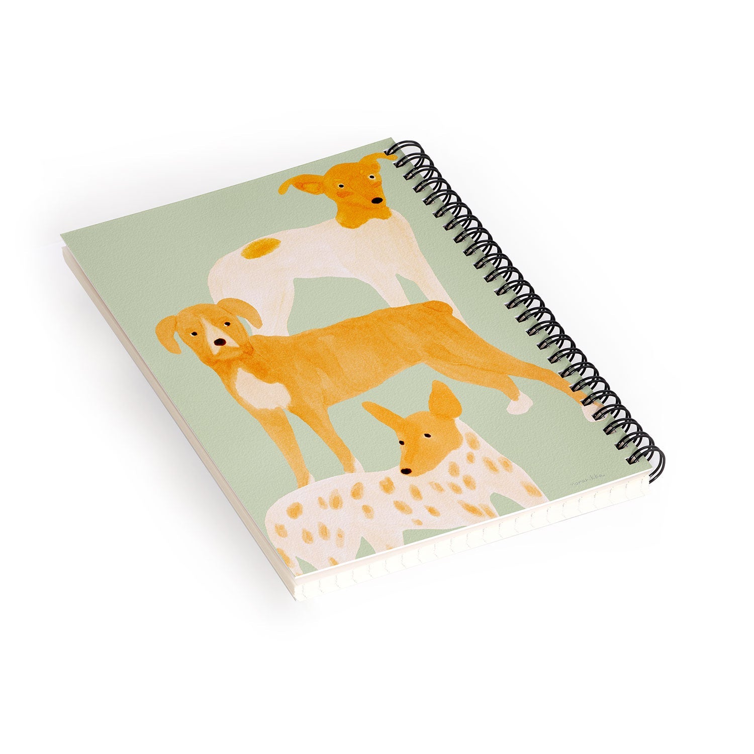 norarikka Three Dogs Lined Up Spiral Notebook