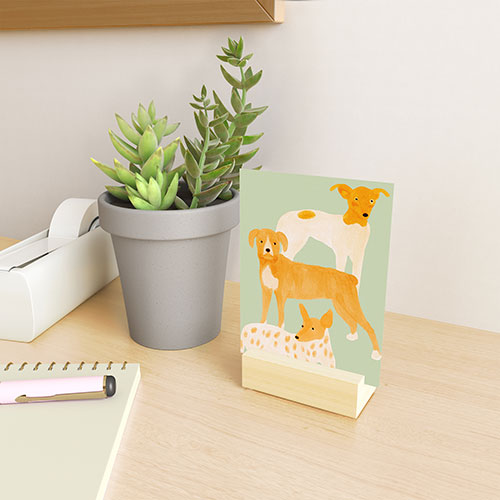 norarikka Three Dogs Lined Up Mini Art Print