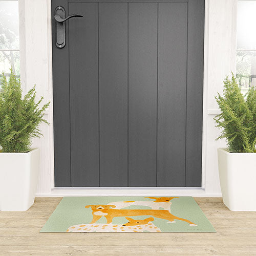 norarikka Three Dogs Lined Up Welcome Mat