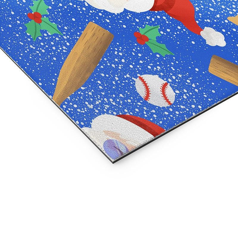 Design by Spark Sporty Baseball Santa Welcome Mat