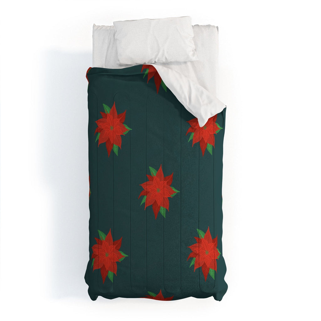 Design by Spark Poinsettia Florals Comforter