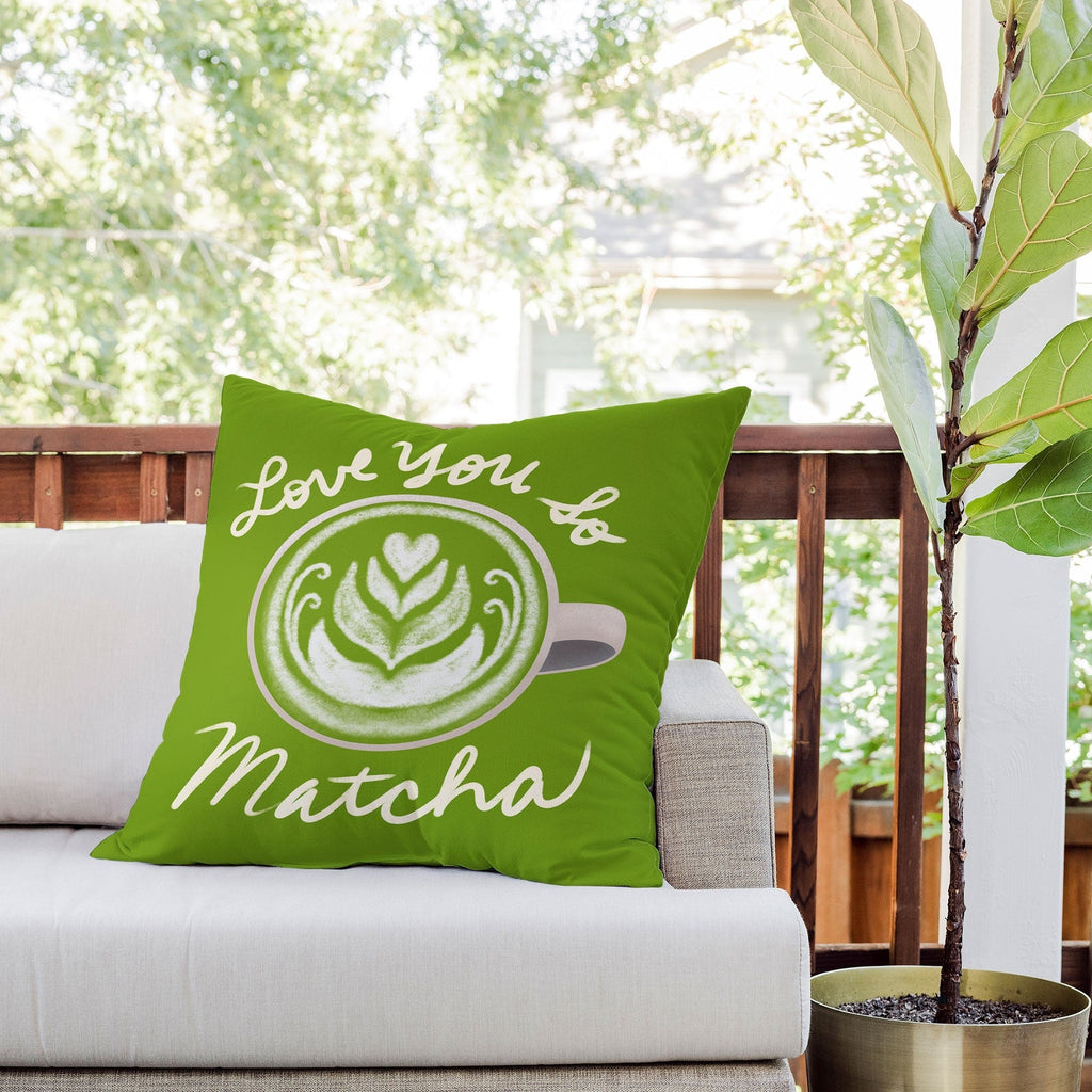 Design by Spark Love You So Matcha Outdoor Throw Pillow