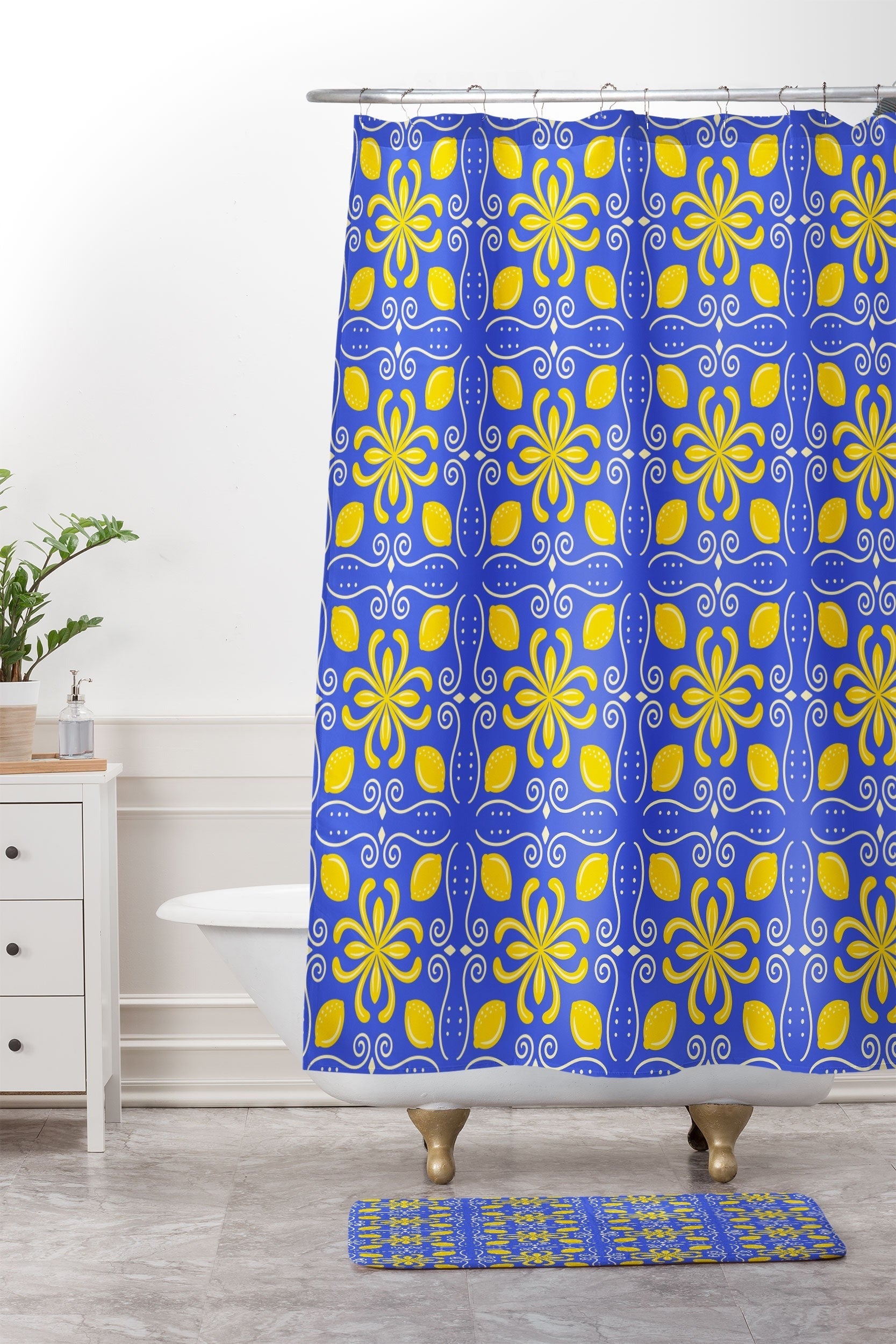 Design by Spark Dolce Vita Lemon Tile Memory Foam Bath Mat
