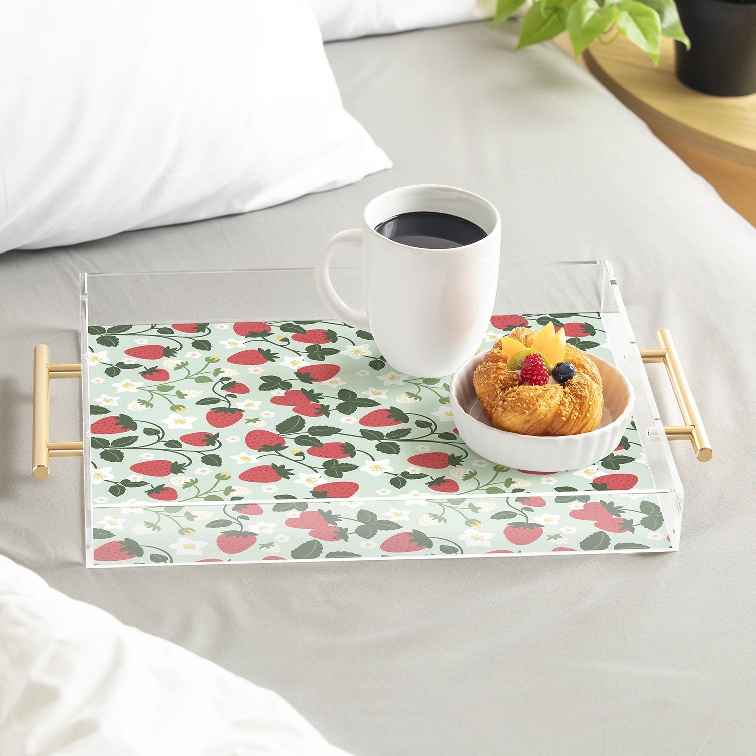 Design by Spark Strawberry Florals Fields Acrylic Tray