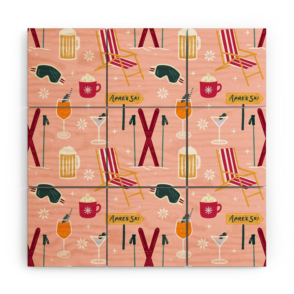 Design by Spark Apres Ski Holiday Wood Wall Mural