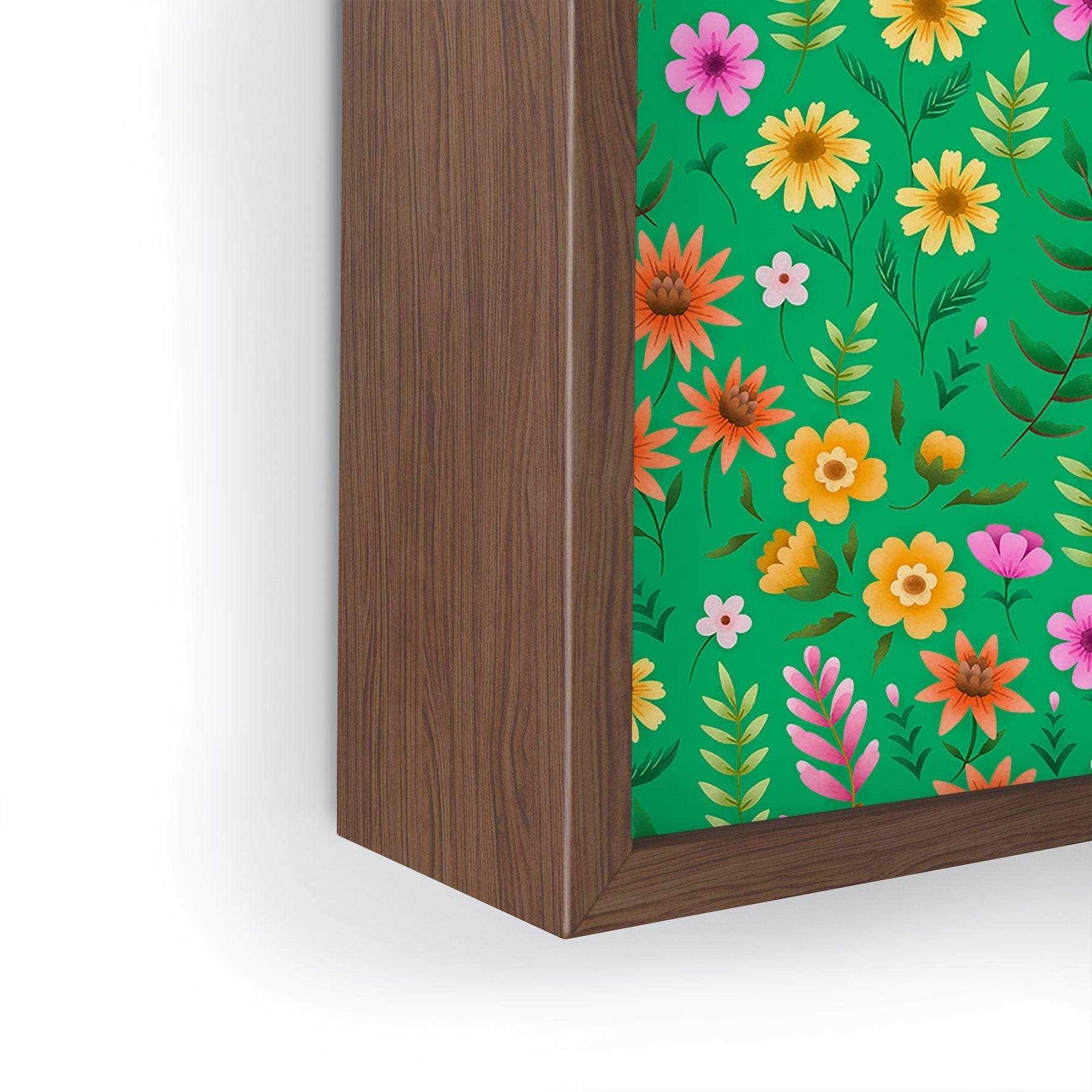 Pimlada Phuapradit Ditsy Spring Floral Green Framed Mini Art Print