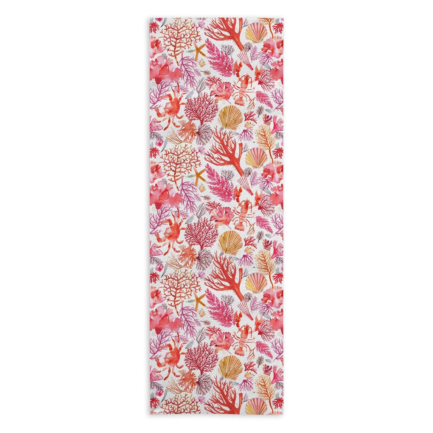 Ninola Design Botanic Retreat Coral Reef Crab Lobster Red Yoga Towel