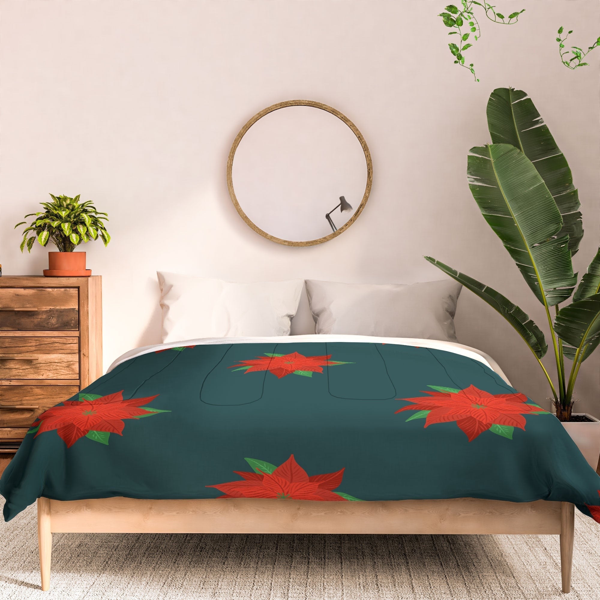 Design by Spark Poinsettia Florals Comforter