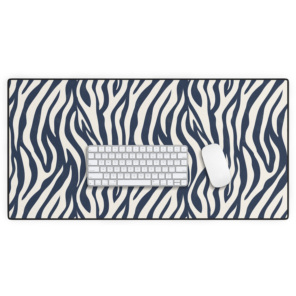 Avenie BR Navy Tiger Stripes Desk Mat