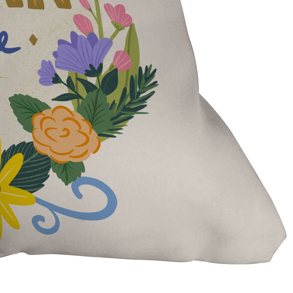 Design by Spark Love Human Made Floral Wreath Outdoor Throw Pillow
