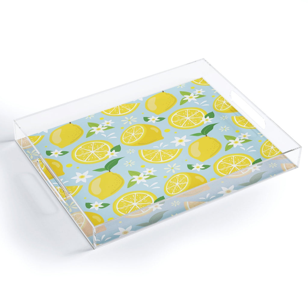 Design by Spark Lemony Fresh Florals Acrylic Tray