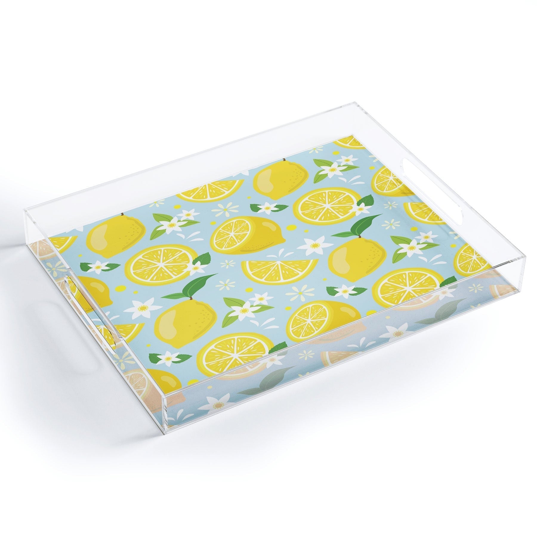 Design by Spark Lemony Fresh Florals Acrylic Tray