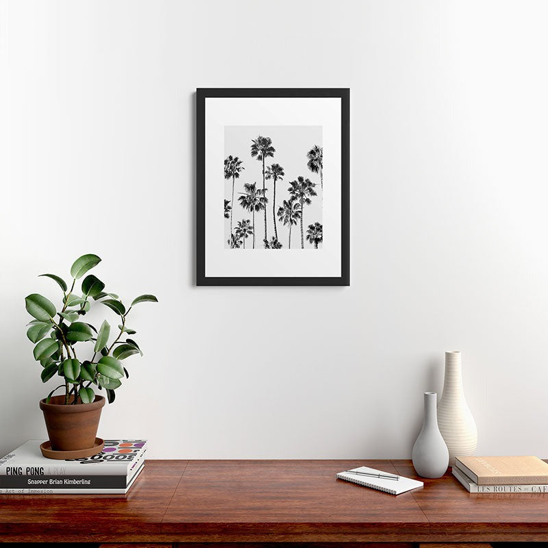 Gal Design Black And White Palms Framed Art Print