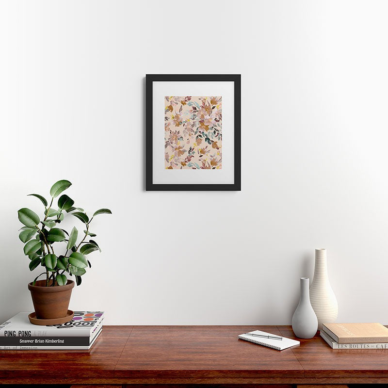 Ninola Design Botanic Retreat Floral Oleander Whimsical Soft Pink Framed Art Print