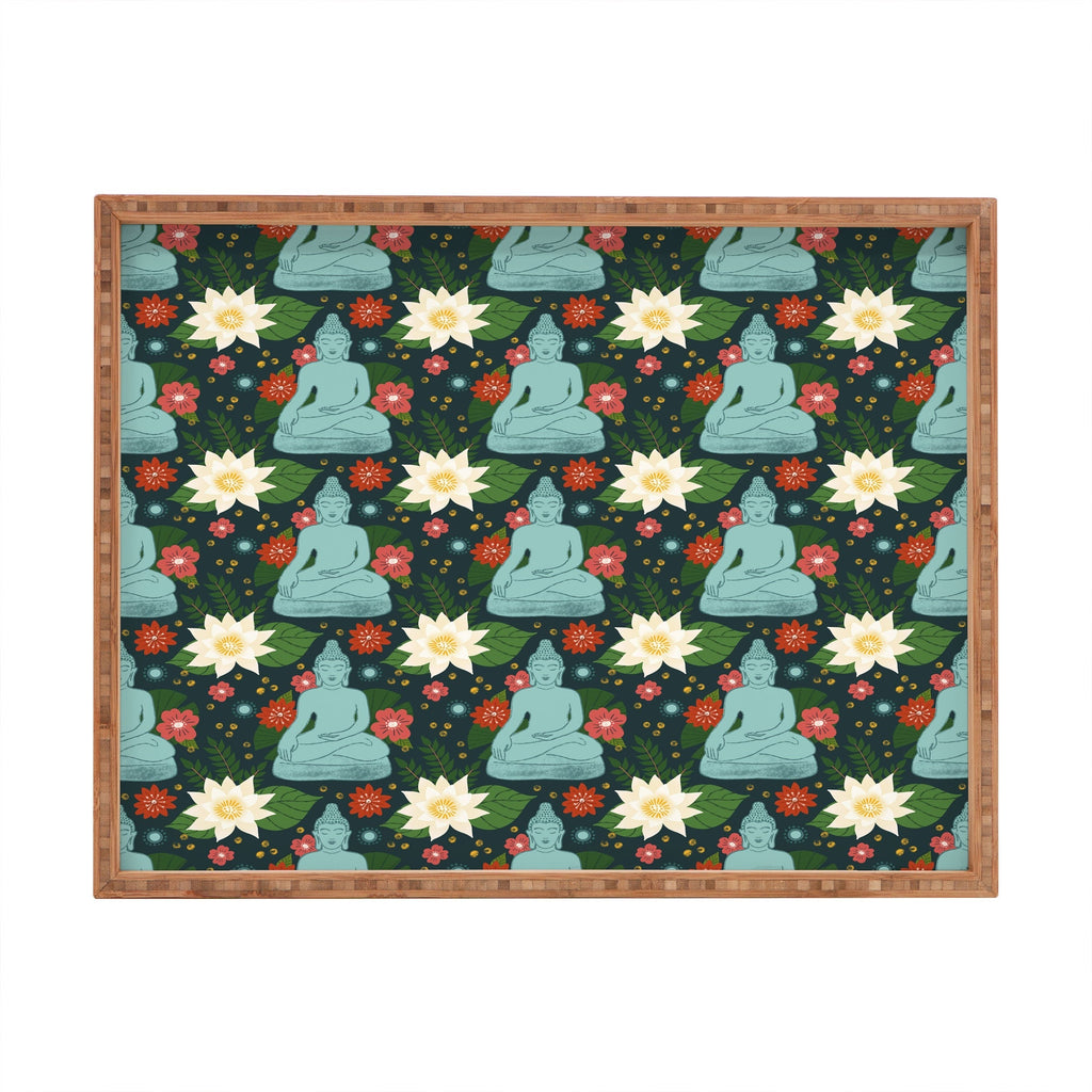 Design by Spark Meditating Lotus Buddha Rectangular Tray