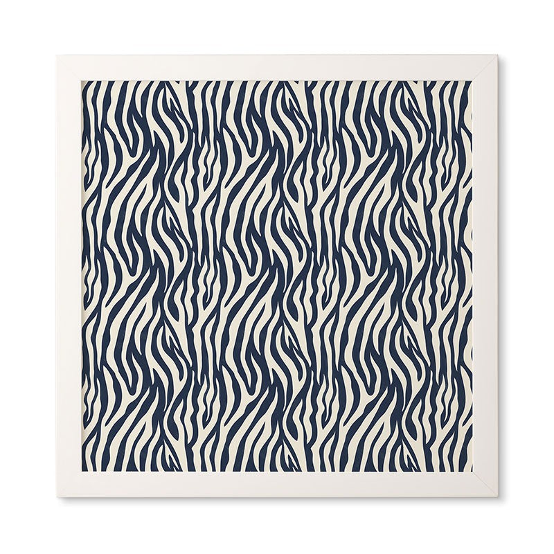 Avenie BR Navy Tiger Stripes Framed Wall Art
