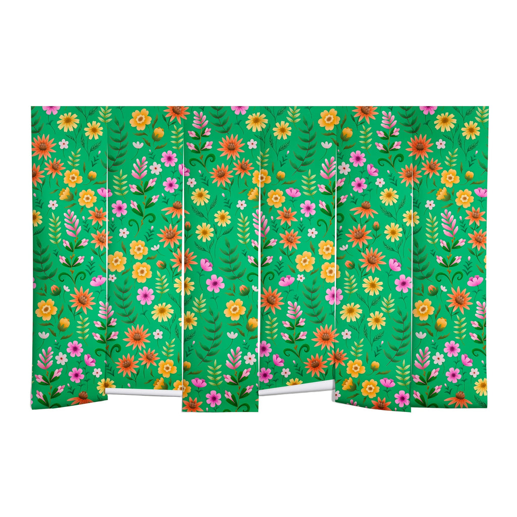 Pimlada Phuapradit Ditsy Spring Floral Green Wall Mural