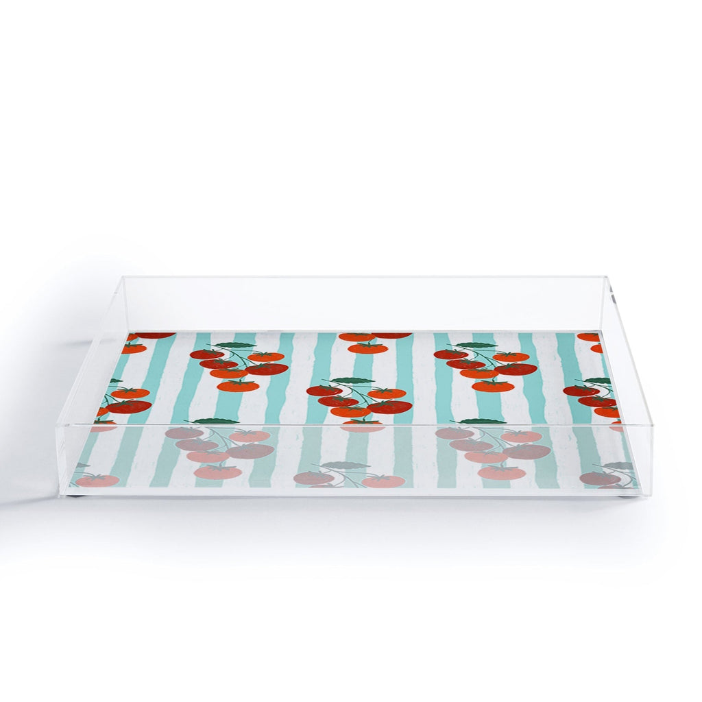 Design by Spark Zesty Tomatoes and Stripes Acrylic Tray
